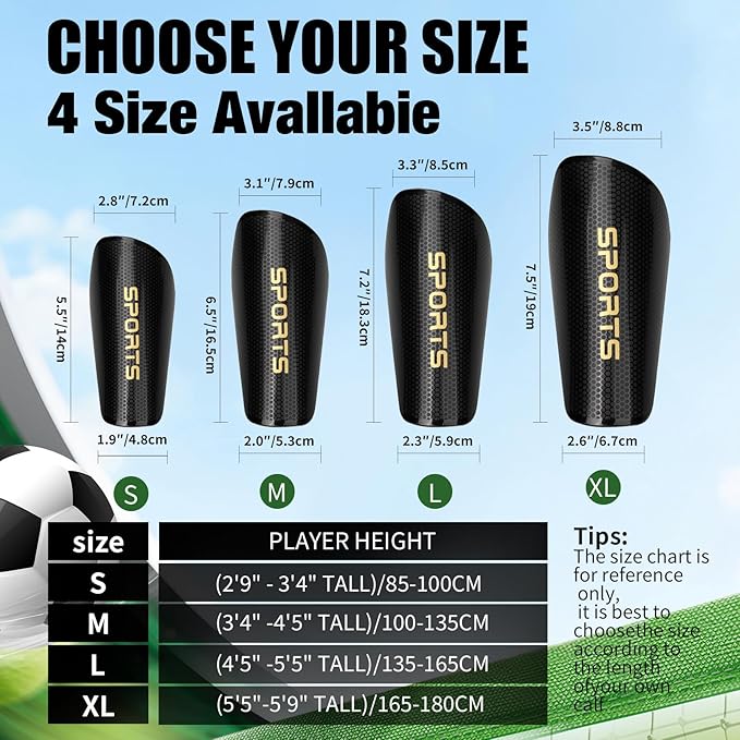 Soccer Shin Guards for Kids Youth Adults - Shin Pads and Sleeves Set with Optimized Insert Pocket for Boys Girls Men Women for Football Games - Protective Soccer Equipment(3 in 1)