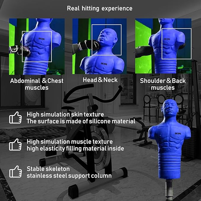 Punching Bags for Adults Silica Gel Heavy Bag Stand Bob Punching Dummy Kick Boxing Mannequin Home Gym