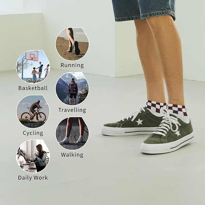 MONFOOT Men's/Women's 6 Pairs Daily Cushion Comfort Fit Performance Quarter Ankle Socks Multipack
