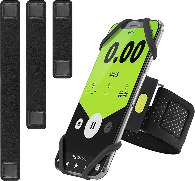【Bone】 Run Tie Running Armband Phone Holder, Cell Phone Arm Band for iPhone 14 13 12 11 Pro Max Mini XS XR X 8 7 6 Plus Samsung Galaxy S10 S9 Smartphone (Combo Set/Black/ 6.3-7.5"+ 7.9-9.8"+ 9.8-14")