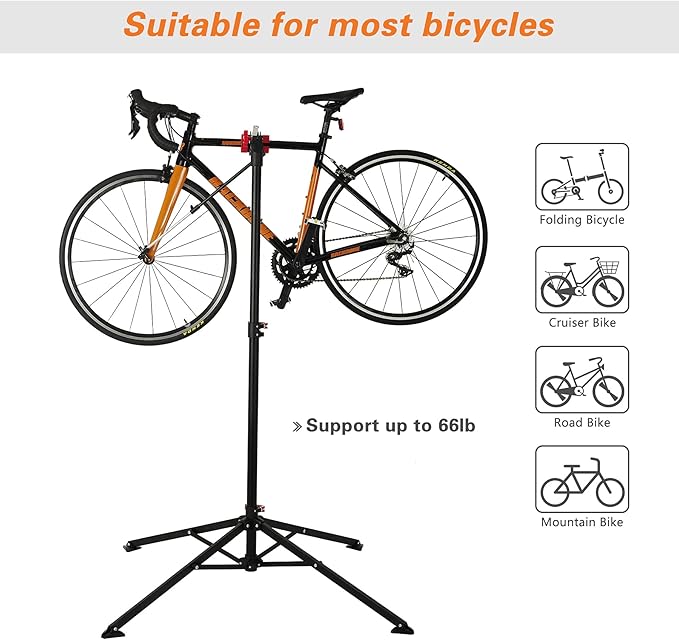 UNISKY Bike Repair Stand for Maintenance Height Adjustable Rack with Quick Release Bicycle Mechanics Maintenance Workstand
