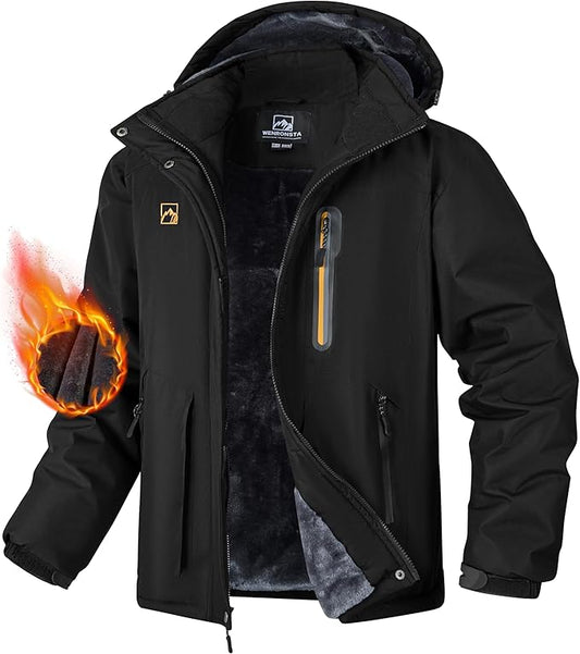 WENRONSTA Men's Ski Snow Jacket Winter Coat Warm Waterproof Windbreaker Mountain Snowboarding Hooded Hiking Traval