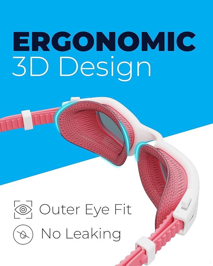 AqtivAqua Swimming Goggles for Kids, MINI-DX Wide View Swim Goggles for Kids Boys Girls, Anti Fog No Leaking