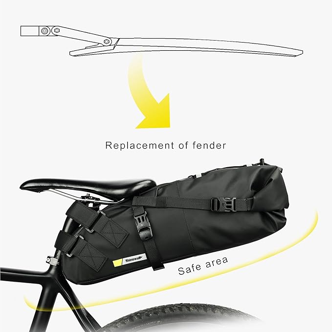 Rhinowalk Waterproof Bike Saddle Bag 13L - Under Seat Storage for Mountain Road Biking and Commuting Trips
