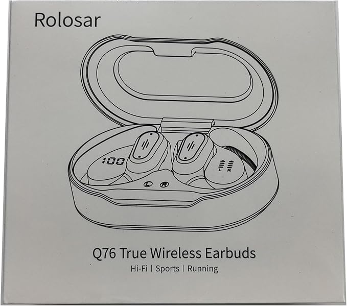 Wireless Earbuds, 2025 Bluetooth 5.4 Headphones Sport, Bluetooth Earbuds with ENC Noise Canceling Mic, 50H Stereo Wireless Headphones IP7 Waterproof with Earhooks, Dual LED Display for Workout/Running