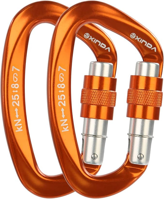Screwgate Locking Carabiner Clip - Professional Rock Climbing Carabiner Screw Lock,Heavy Duty Carabiners for Climbing,Mountaineer,Hammock,Camping,Outdoor Equipment