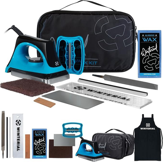 Winterial Snowboard and Ski Tuning Kit, with Iron, All-Temp Snowboard Wax, Angled Edge Tuner File