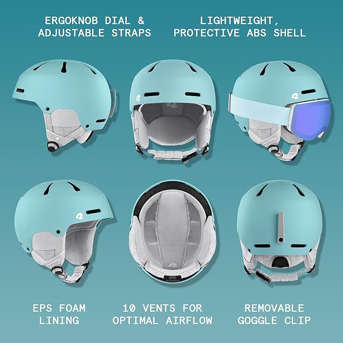 Retrospec Comstock Ski Helmet - Snowboard Helmet for Adults & Youth - Adjustable Fit Snow Helmet with Protective Shell and Breathable Vents for Men, Women, Boys & Girls
