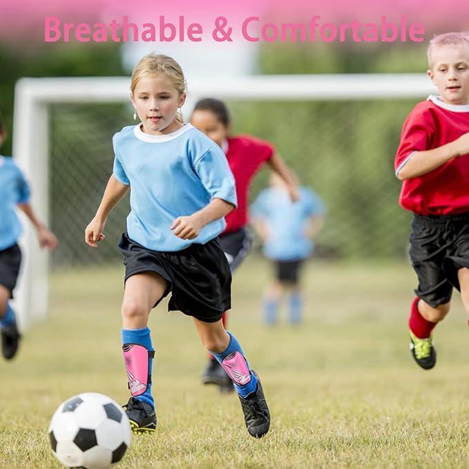 Shin Guards Soccer Youth Kids - Shin Guard for Boys Girls Teenagers Toddler 2-18 Years Old - Football Shin Pads Protection Equipment with Adjustable Straps