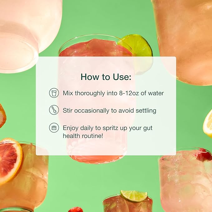 Supergut Gut Healthy Flavored GLP-1 Booster, Raspberry Lemon - High Fiber GLP-1 Supplement Powder for Women & Men - Sugar-Free Drink Mix for Gut Health & Digestive Support (18 Servings)