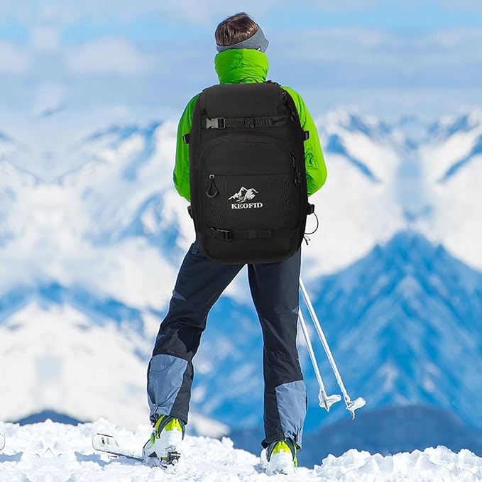 KEOFID 50L Ski Boot Bag Backpack, Waterproof Ski Bag, Travel Backpack for Ski Helmet, Snowboard