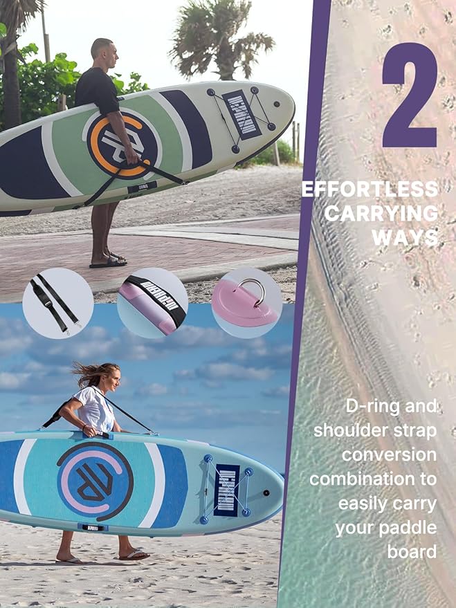 Niphean（Ultra-Light）Inflatable Paddle Board with (Beginner Friendly) StabilTrac Fin and Durable SUP Accessories, 10' Stand Up Paddle Boards for Adults & Youth, Versatile Yoga Paddle Board, Gift Ideas