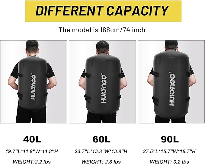 40L/60L/90L Large Waterproof Duffle Bag Backpack for Men, Mens Duffel Backpack Bags for Traveling, Heavy Duty (Black, 90l)