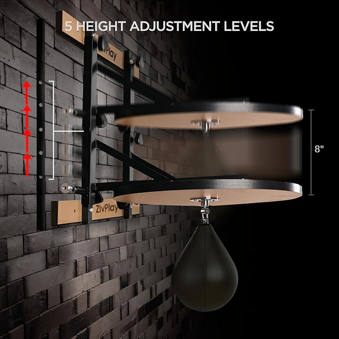 Speed Bag Platform Speed Bag Stand for Boxing Punching Practice Includes Height Adjustable Mount Speedbag and Air Pump 360° Swivel 24 Inch Board