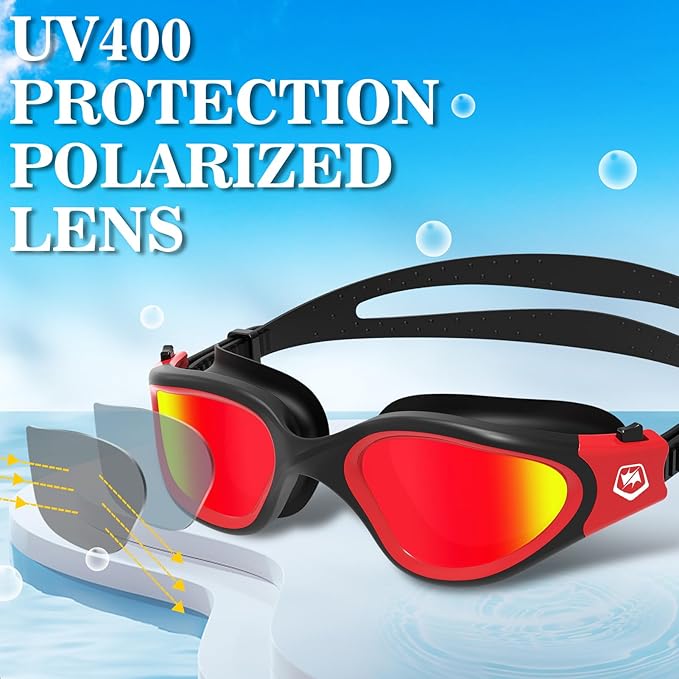 WIN.MAX Polarized Swimming Goggles Swim Pool Goggles Anti Fog Anti UV No Leakage Clear Vision for Men Women Adults Teenagers