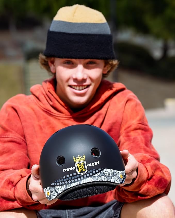 Triple Eight Deep Cover Helmet - Ideal for Skateboarding, Bicycling, BMX, and Roller Skating