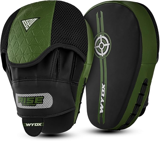 WYOX Curved Boxing Punch Mitts – Boxing Pads Training Set, Punching Mitts for Adults, Kickboxing Pads, Muay Thai Pads, Karate Pads, MMA Training Equipment, Martial Arts Focus Pads