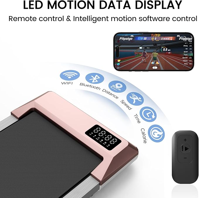 SupeRun Walking Pad, Under Desk Treadmill, 3 in 1 Portable Treadmill with Remote Control LED Display, 2.5 HP Quiet Walking Jogging Machine for Office Home Use, 300 Lbs Capacity