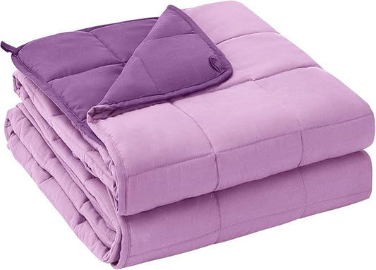 yescool Weighted Blanket for Adults (20 lbs, 60” x 80”, Purple) Cooling Heavy Blanket for Sleeping Perfect for 190-210 lbs, Queen Size Breathable Blanket with Premium Glass Bead, Machine Washable