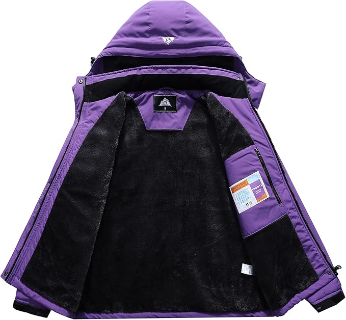 MOERDENG Women's Waterproof Ski Jacket Warm Winter Coat Outdoor Windbreaker Hiking Snowboarding Jacket