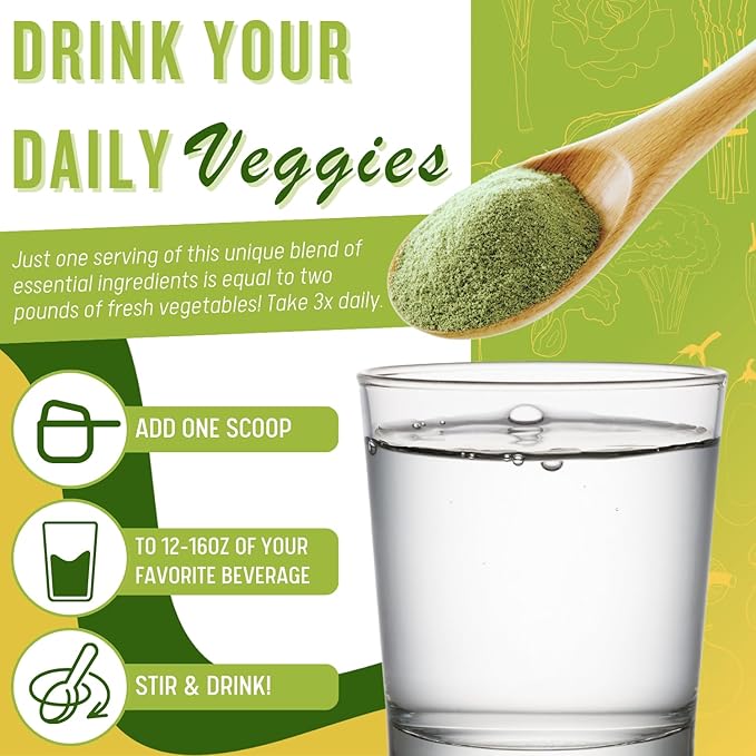 Ultimate Greens Powder Immune Support Vegan Friendly Vegetable Alkalize Drink NO GMO Gluten Soy Free 8oz 3 Pack