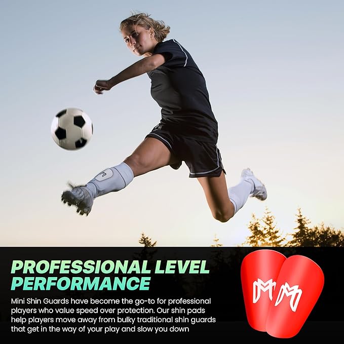 MiniGuards - Mini Shin Guards for Soccer Players - Tiny Shin Pads for Men, Women, Teens - Miniature Shin Guards 3.9 x 2.4 inch - Perfect for High Level Soccer Athletes