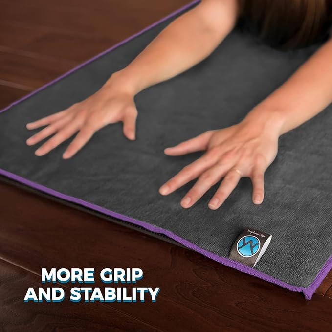 Youphoria Yoga Microfiber Non-Slip Towel - Hot Yoga Mat Towel for Enhanced Grip and Sweat Absorption