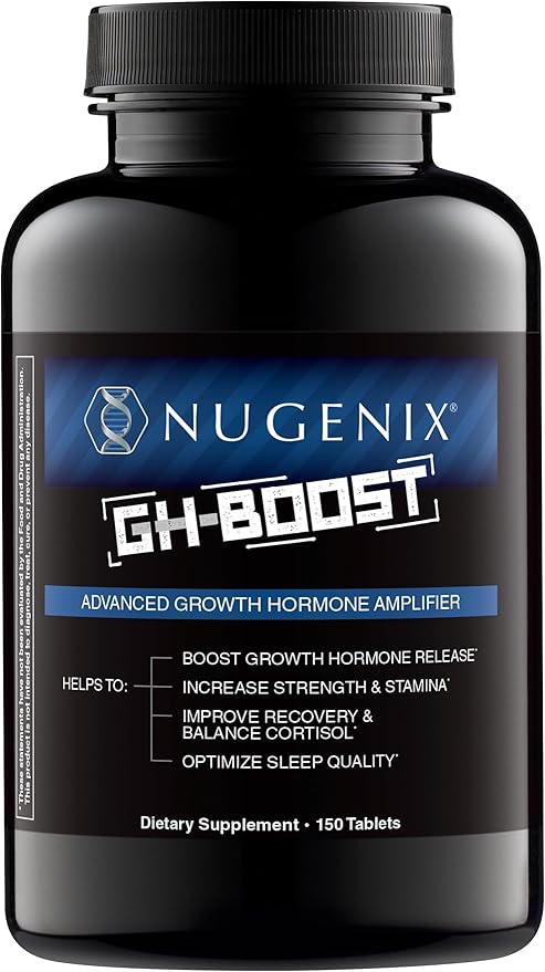 Nugenix GH-Boost - Advanced HGH Boosting Supplement for Men – Support Energy, Endurance, Sleep, with KSM-66, GABA, Arginine, Glutamine, Ashwagandha, 150ct