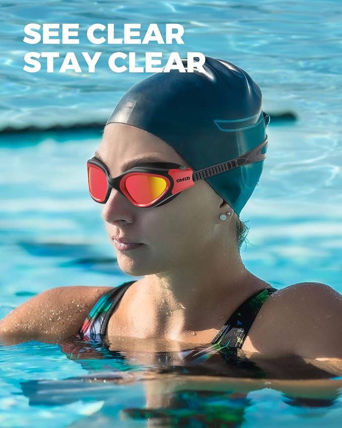 OMID Swim Goggles, P2 Polarized Swimming Goggles for Men Anti-fog Goggles Swimming for Adult Women
