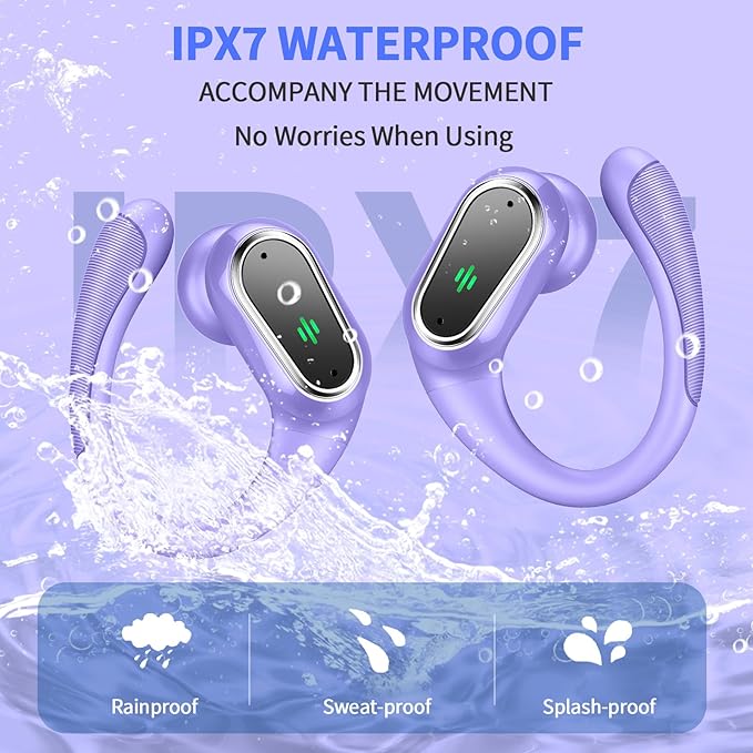 Wireless Earbuds, 2025 Bluetooth 5.4 Headphones Sport, Bluetooth Earbuds with ENC Noiss, Dual LED Display