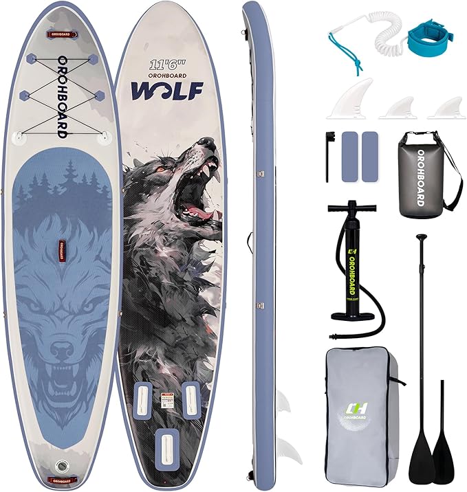 10’6/11’6 Inflatable Stand Up Paddle Board with Premium Paddleboards Accessories, Wide Stable Designed SUP Paddleboard for Adults & Youth.