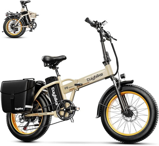 Foldable Electric Bike for Adults, 30+MPH, 48V 20Ah Removable Lithium Battery up to 80Miles, 20" Fat Tire 1000W Peak Motor Dirt Ebike Adult Electric Bicycle for Commute Beach Mountain E Bike