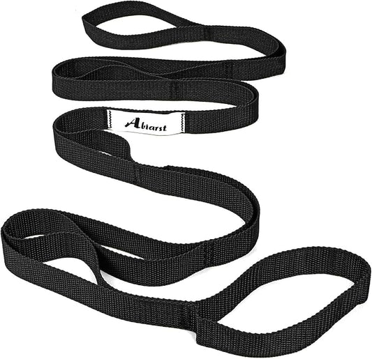 Stretching Strap Yoga Straps for Physical Therapy, 10 Loops Non-Elastic Stretch Band for Pilates, Flexibility, Exercise and Gymnastics