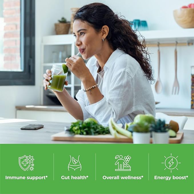 Paradise Herbs ORAC Energy Greens, Berry Superfood Powder, Over 40,000 ORAC Antioxidants, Organic Greens, Berries, Mushrooms & Probiotics, Non-GMO, Gluten-Free, 25 Servings