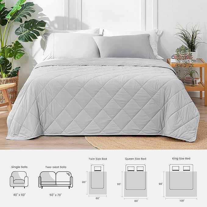 Cozy Bliss Cooling Blanket for Hot Sleepers, Q-Max 0.4 Cooling Comfort King Size, Cold Blankets for Night Sweats Sleeping, Ultra-Cool Lightweight Breathable Summer Blanket for Bed
