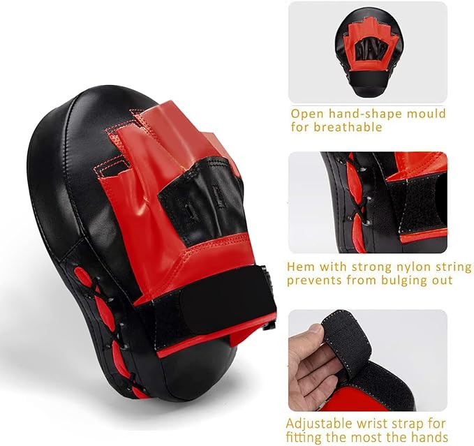 Valleycomfy Boxing Curved Focus Punching Mitts- Leatherette Training Hand Pads