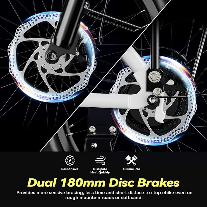 Foldable Electric Bike for Adults, 30+MPH, 48V 20Ah Removable Battery up to 80Miles, 20" Fat Tire Peak 1000W Motor Dirt Ebike Adult Electric Bicycle for City Commute Beach Mountain Adventurous E Bike