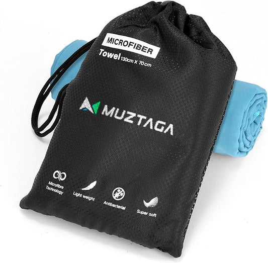 Microfiber Beach Towel-Perfect for Travel, Sports, Camping, Swimming, Yoga, Gym- Quick Dry, Sand Free, Compact, Lightweight, Absorbent (Marine Blue,Small(101x50cm, 40x20”))