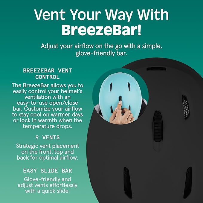 Retrospec Zephyr Ski Helmet - Snowboard Helmet for Adults & Youth - Adjustable Fit with Breathable Vents for Men, Women, Boys and Girls