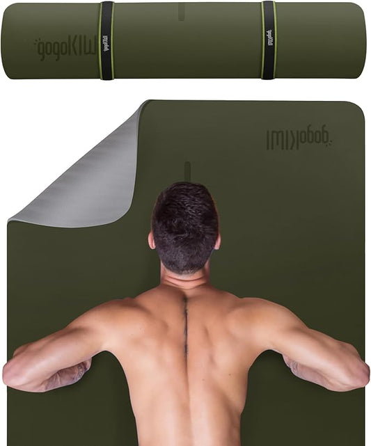 Extra Wide Yoga Mat for Men Women (72"L x 36"W) Non Slip Fitness & Exercise Mat with Alignment Marks for Yoga, Pilates, Floor Workouts