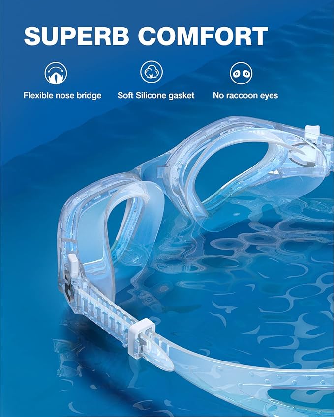 ZIONOR Swim Goggles, G1 SE Swimming Goggles Anti-fog for Adult Men Women