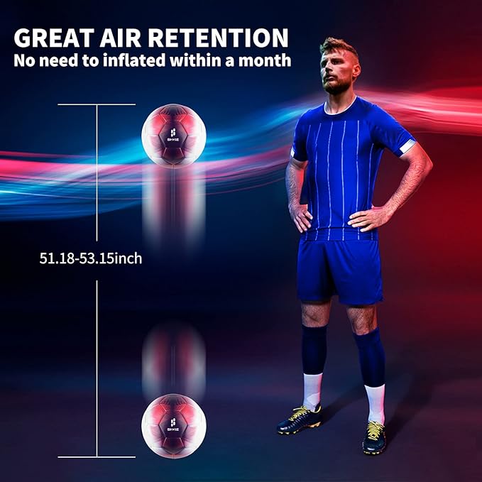 SHOKE Soccer Ball Size 5 Official Size Soccer Ball Thermal Bonded Training Slip Resistant