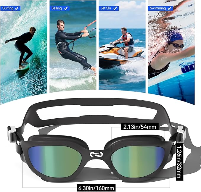 COPOZZ Swim Goggles Adult Women, Swimming Goggles for Women & Men, Anti-Fog No Leaking UV Protection for Adult