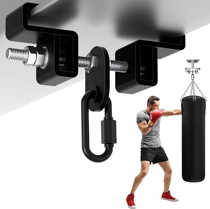 Yes4All Punching Bag Hanger, Stainless Steel Swivel Chain with 4 Snap Hooks for Heavy Bag, Gym Swing, Trapeze, and Hammock