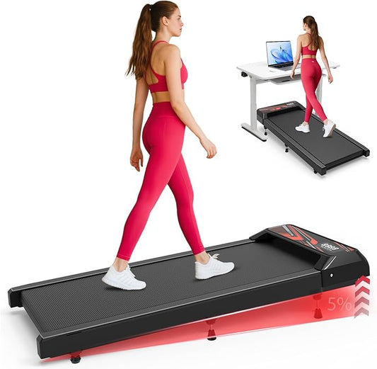 2.5HP Walking Treadmill Pad Incline, Under Desk Treadmill with Remote, 3 in 1 Low Noise Small Walking Mini Pad with Led Screen, Compact Treadmills for Home, 265lbs Capacity