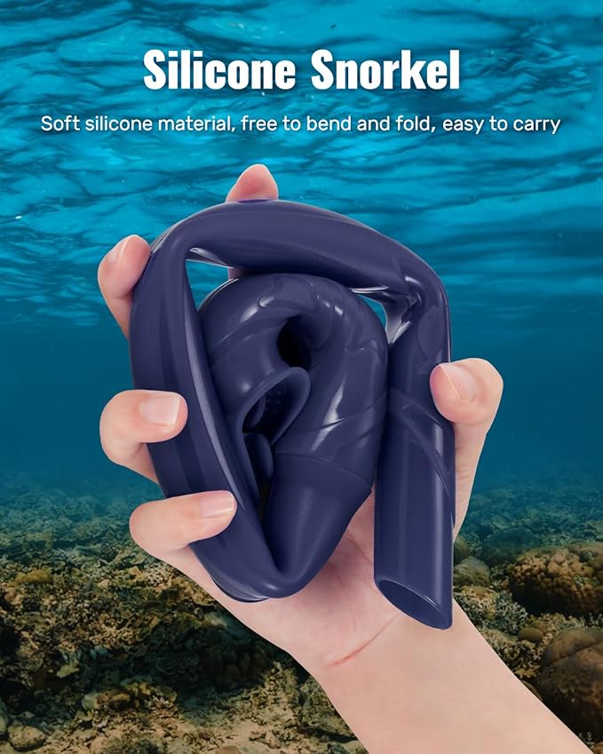 W WSTOO Adults Diving Snorkel Breathing Tube Silicone Flexible Foldable Snorkel Anti-Drop for Freediving Swim Training,Diving and Scuba Diving,Easy to Carry for Travel