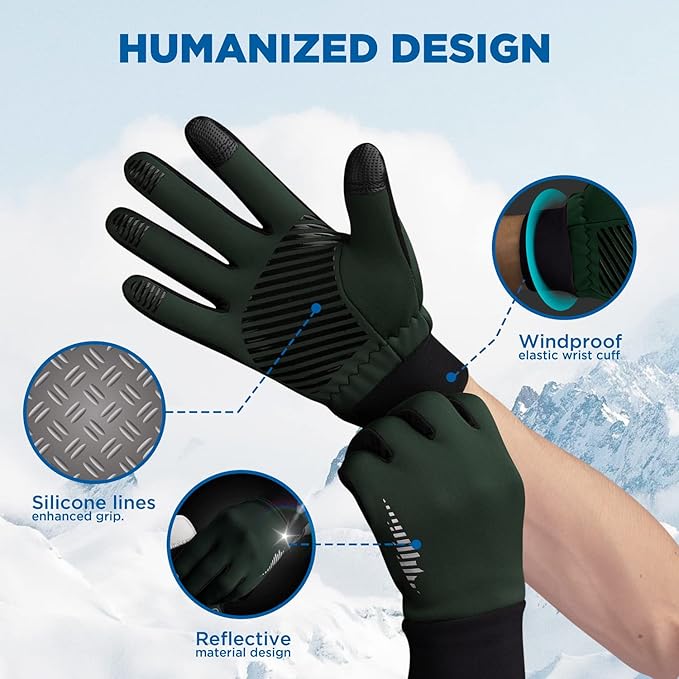 SIMARI Winter Gloves Women Men Ski Snow Gloves Liner Thermal Warm Touch Screen, Suit for Running, Cycling, Biking, Hiking, Driving, Walking, Typing, Freezer Work, Sports, Soccer, Shooting, Gaming 102