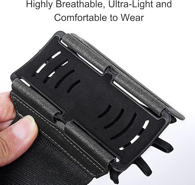 VUP Detachable Cell Phone Running Armband 360°Rotatable for iPhone 16/15/14/13/Pro Max/Pro/Mini/12/11, Fits All 4-6.9 Inch Smartphones, with Key Holder,Phone Holder for Running Hiking Biking (Black)