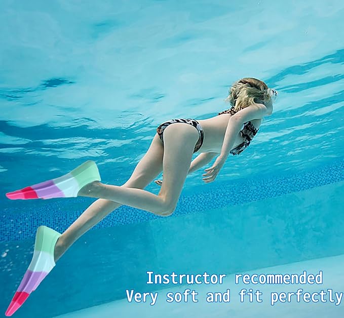 Kids Swim Fins,Short Comfortable Flippers for Lap Swimming and Training for Child,Girls,Boys,Beginners