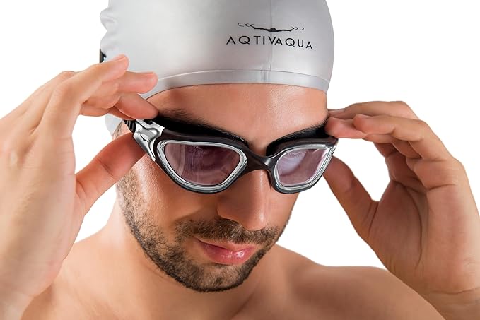 AqtivAqua Swimming Goggles, DX Wide View Swim Goggles for Adult Men Women, Anti Fog No Leaking